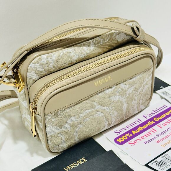 Versace Athena Jacquard Barocco Cream Beige Messenger Crossbody Bag NWT $1,150 - Picture 8 of 15